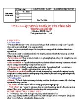 Giáo án Giáo dục công dân Lớp 7 (Sách Cánh diều) - Bài 12 Quyền và nghĩa vụ của công dân trong gia đình - Năm học 2022-2023